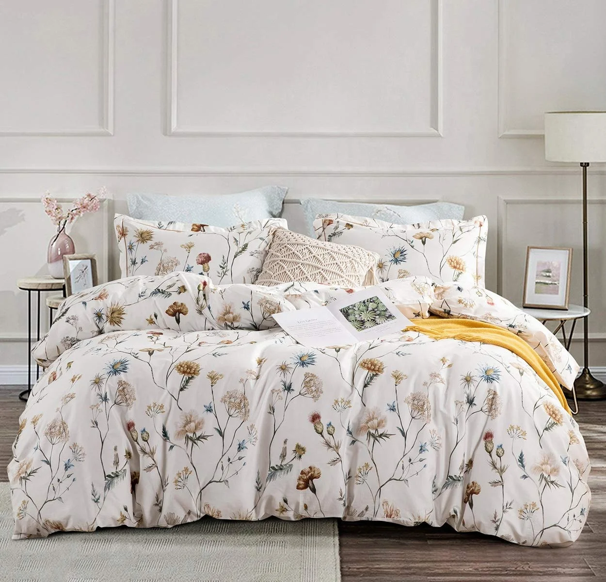 Floral Printed Custom Size 100% Lyocell 300 Thread Count Comforter Cover Set Bamboo Bed Cover Bedding Set
