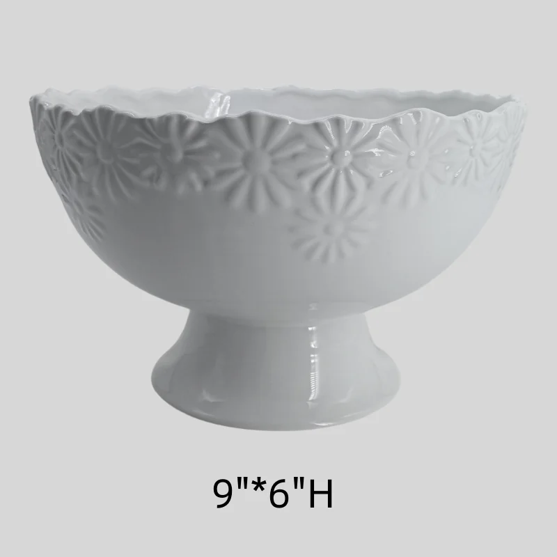 Large Ceramic Flower Pot with Roman Column Classic-Style Indoor Planter Pedestal Bowl-Shaped for Succulents Home Garden pottery