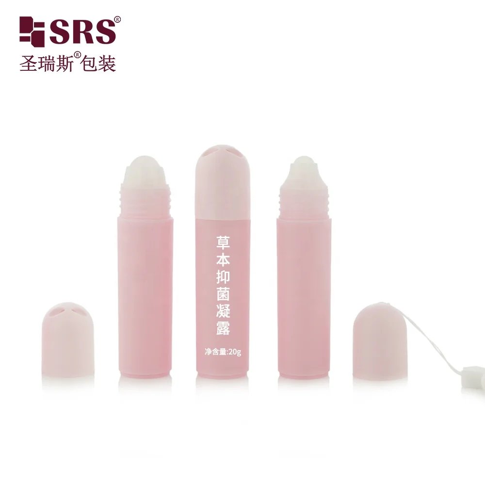 RPPF-20ML Cherry Blossom Colored Pink Empty Roller Bottle for Body Smell Liquid Packaging Factory Direct Sale