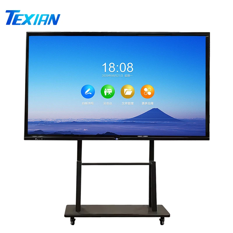 98 Inch Portable Smart Board Professional Digital Writing Tablet LED Black Android ALL-IN-ONE Tv Telaio in Legno Smart Tv 88