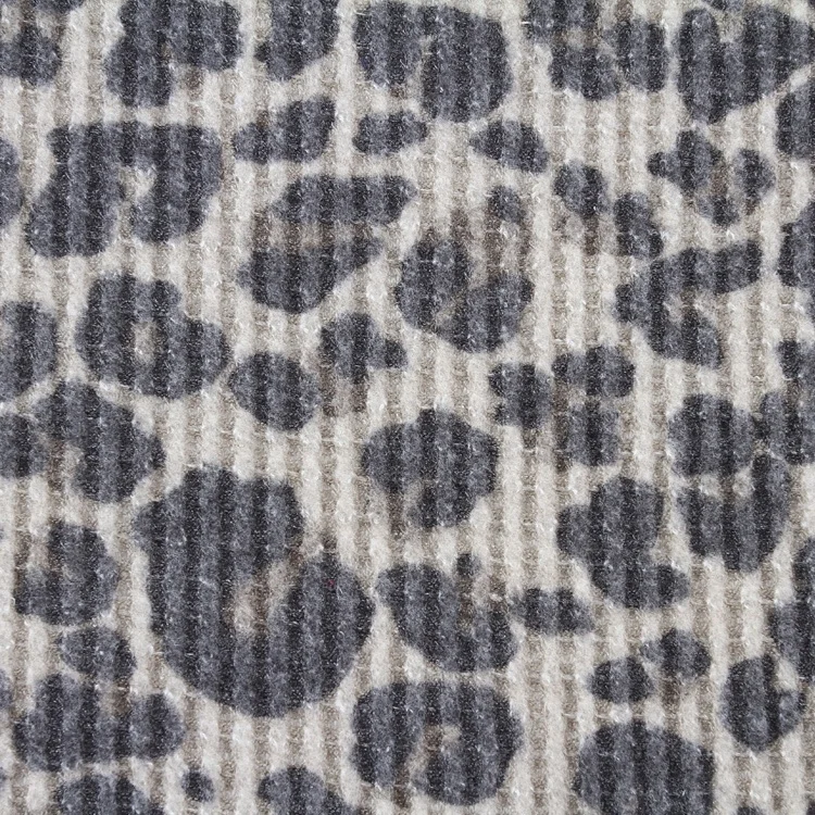 10 years experience supplier wholesale soft touch leopard print hacci brushed rib knit fabric