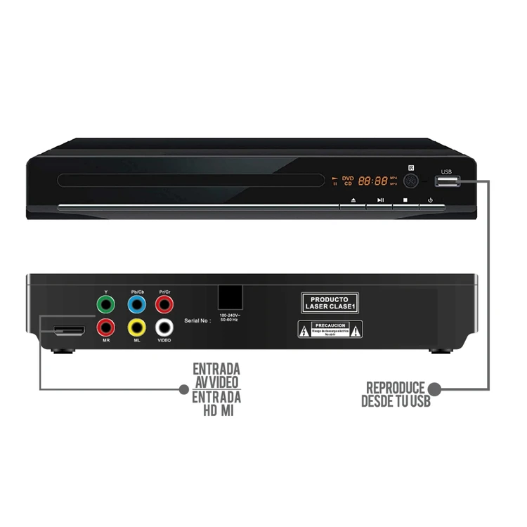 Wholesale Price New Style Full Plastic Case Material Black Home Dvd Vcd Cd Player