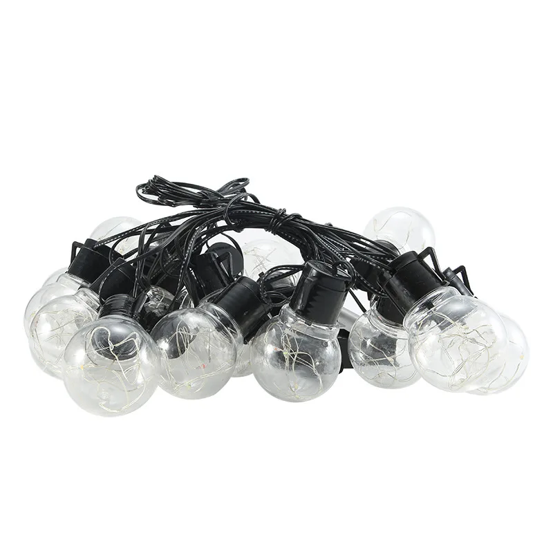 2021 hot sale solar powered transparent bulb ball string lights holiday party