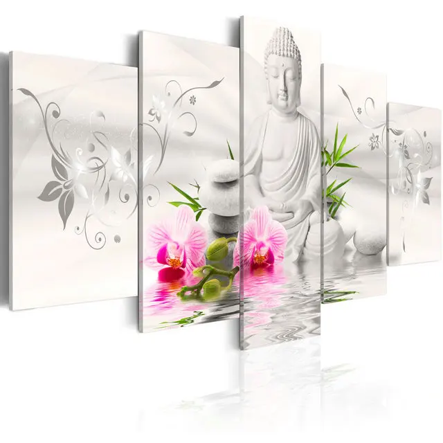 Printing Painting Wall Art Buddha Custom Poster Printed Print Home Decor 3D Abstract Islamic Nordic 5 Panel Canvas