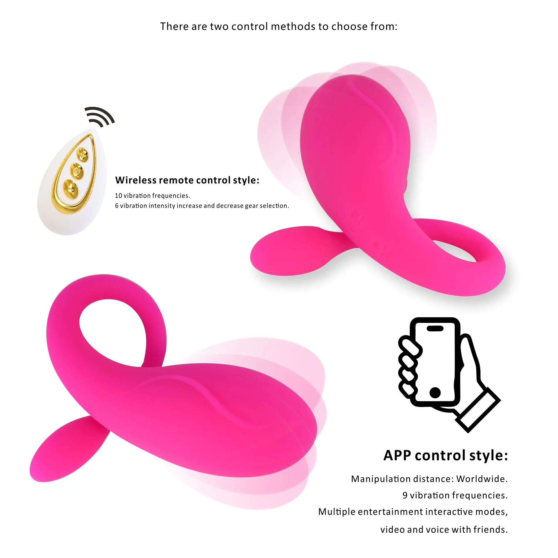 Ninghao 2022 New Design Wireless smart app remote control vibrating love eggs small balls pink bullet vibrator for women