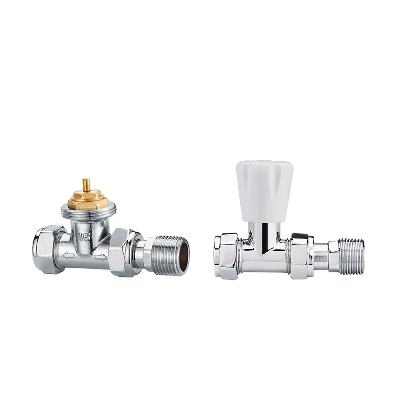 EN215 standard DN15 card sleeve TRV thermostatic chrome straight radiator valves temperature