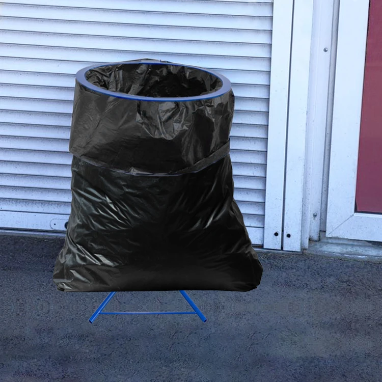 JH-Mech Bin Bag Holder in Steel Galvanised Trash Bag Holder with Wheels Portable Trash Bin Rack Garbage Bag Holder