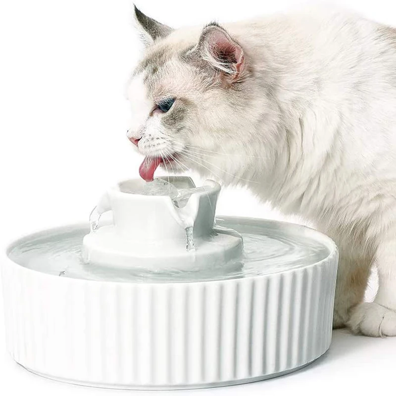 Automatic Pet Water Fountain Quiet Ceramic Pet Bowls Pet Water Fountain Smart Cat Feeder