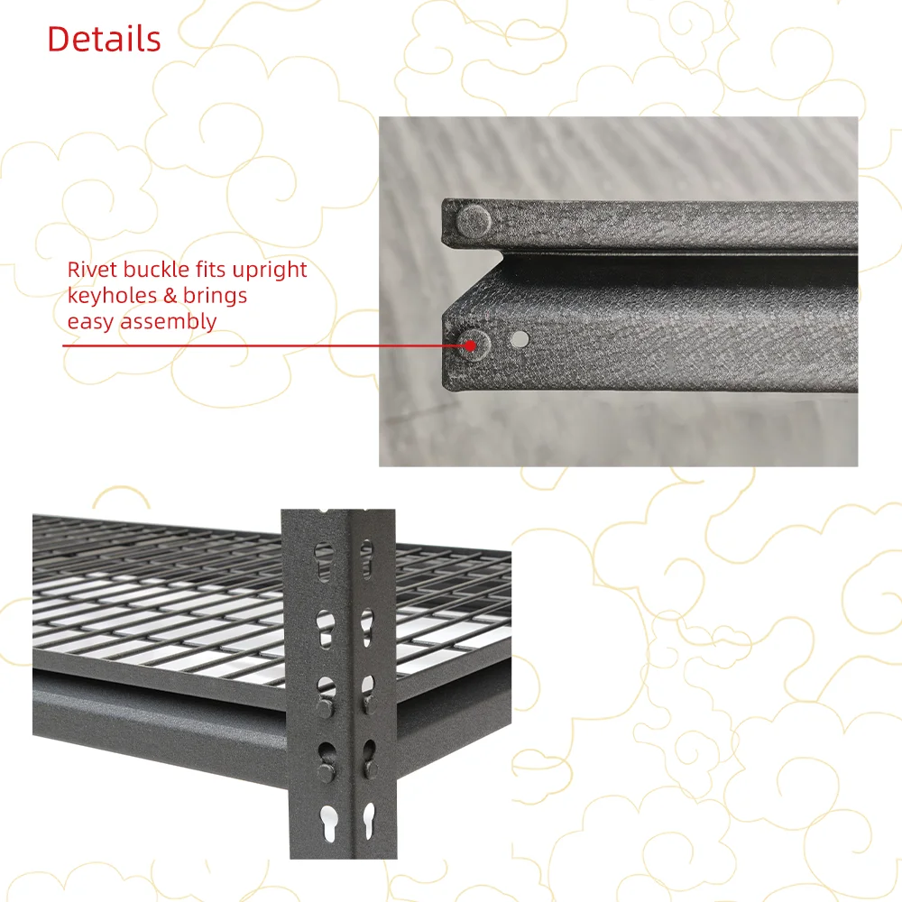 5 tier boltless metal shelves storage shelving unit garage warehouse steel mesh shelf