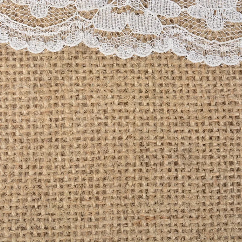 Burlap Lace Cutlery Holders Vintage Rustic Hessian Jute Pocket Knife and Fork Bag for Wedding Party Decoration