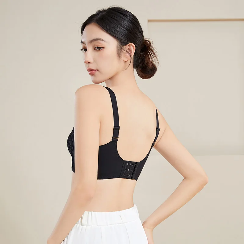 2024 new silk lace design gathered bra ladies
