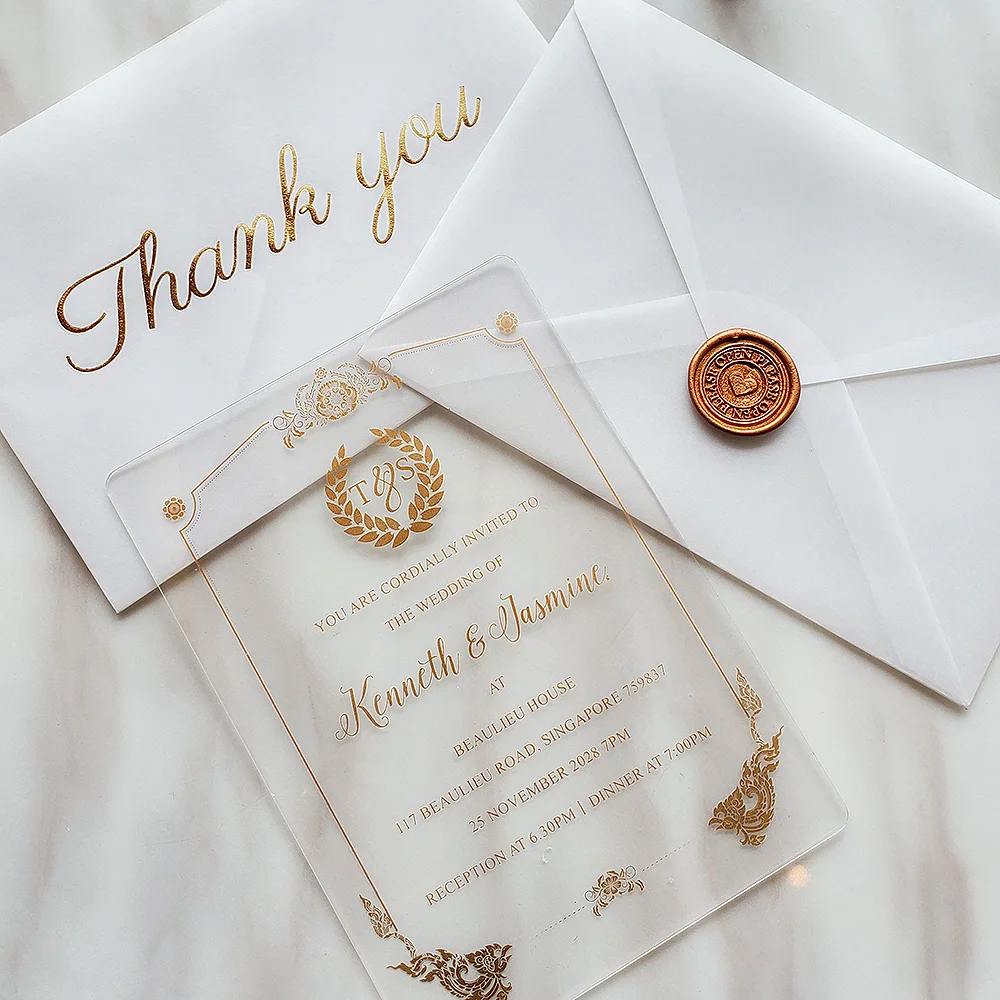 
Gorgeous European Style Acrylic Wedding Invitation Cards Luxury Wedding Cards Designs Invitation 
