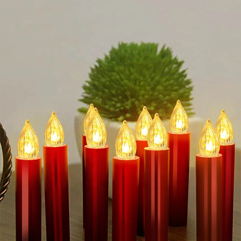 Classic Battery Operated Clip-on Tree Candles Remote Control Wireless Christmas LED Candle Light for Decoration