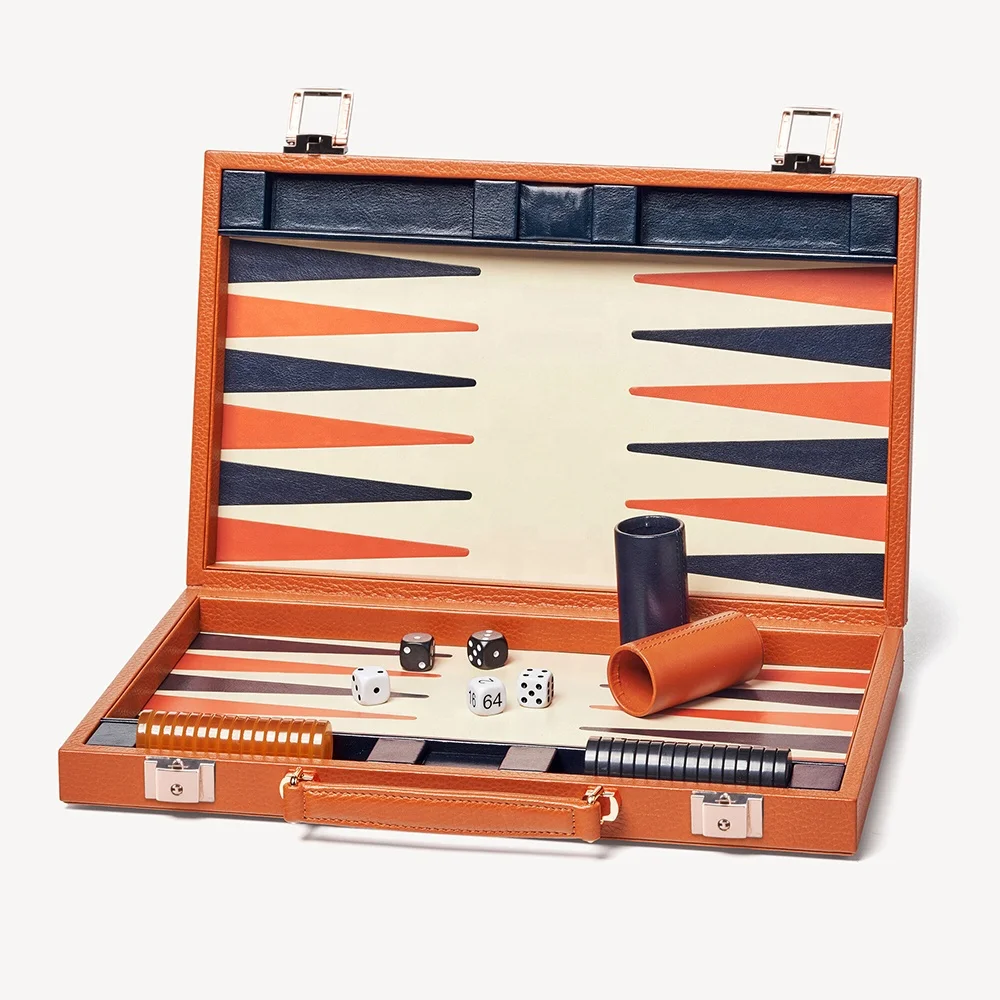 Quickly delivery directly manufacturer wholesale high quality leather board backgammon luxury game set