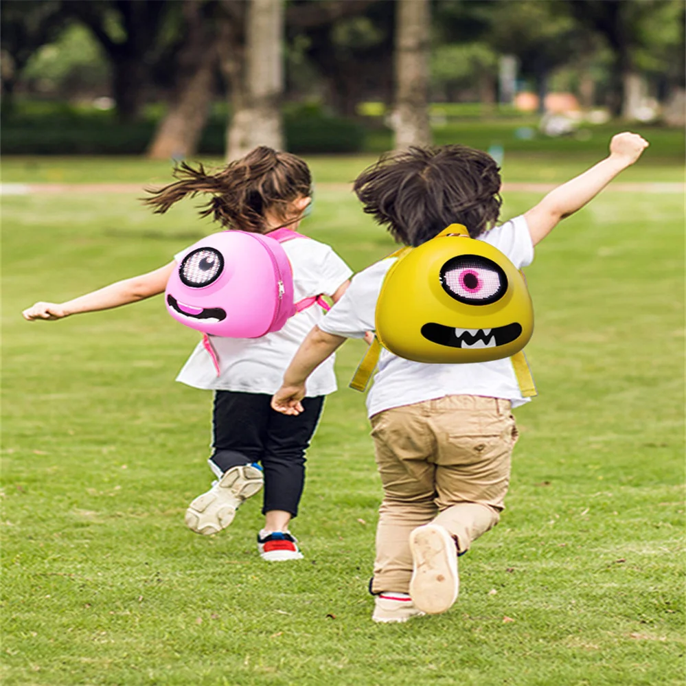 2024 Newest Kids Funny Game Mobile Control Smart Walking Advertising  Led Backpack Custom DIY Dynamic Pixel Led Display Backpack