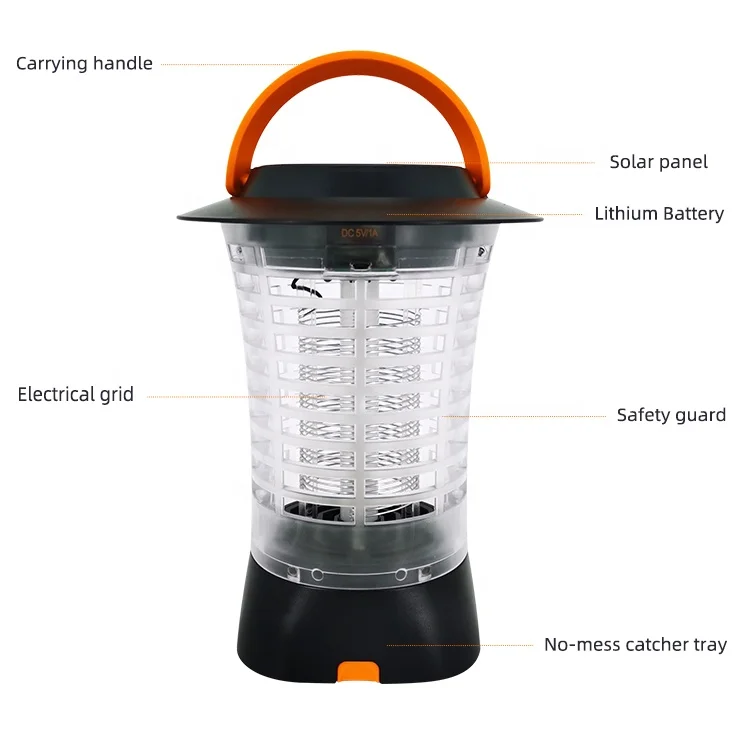Rechargeable Outdoor Portable Insect Trap Uv Light Led Solar Mosquito Killer Lamp Pest Control Solar Light