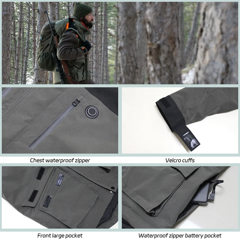 Sports Thin Smart Bluetooth Waterproof Electric Work Solar Woman Fleece Winter Custom Heating Jacket For Men