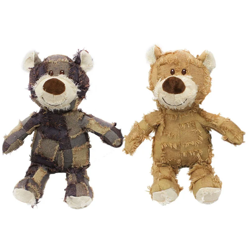 New Design Durable Squeaky Dog Toys for Heavy Chewers Unbreakable Stuffed Denim Dog Toys Puppy Squeaker Toys