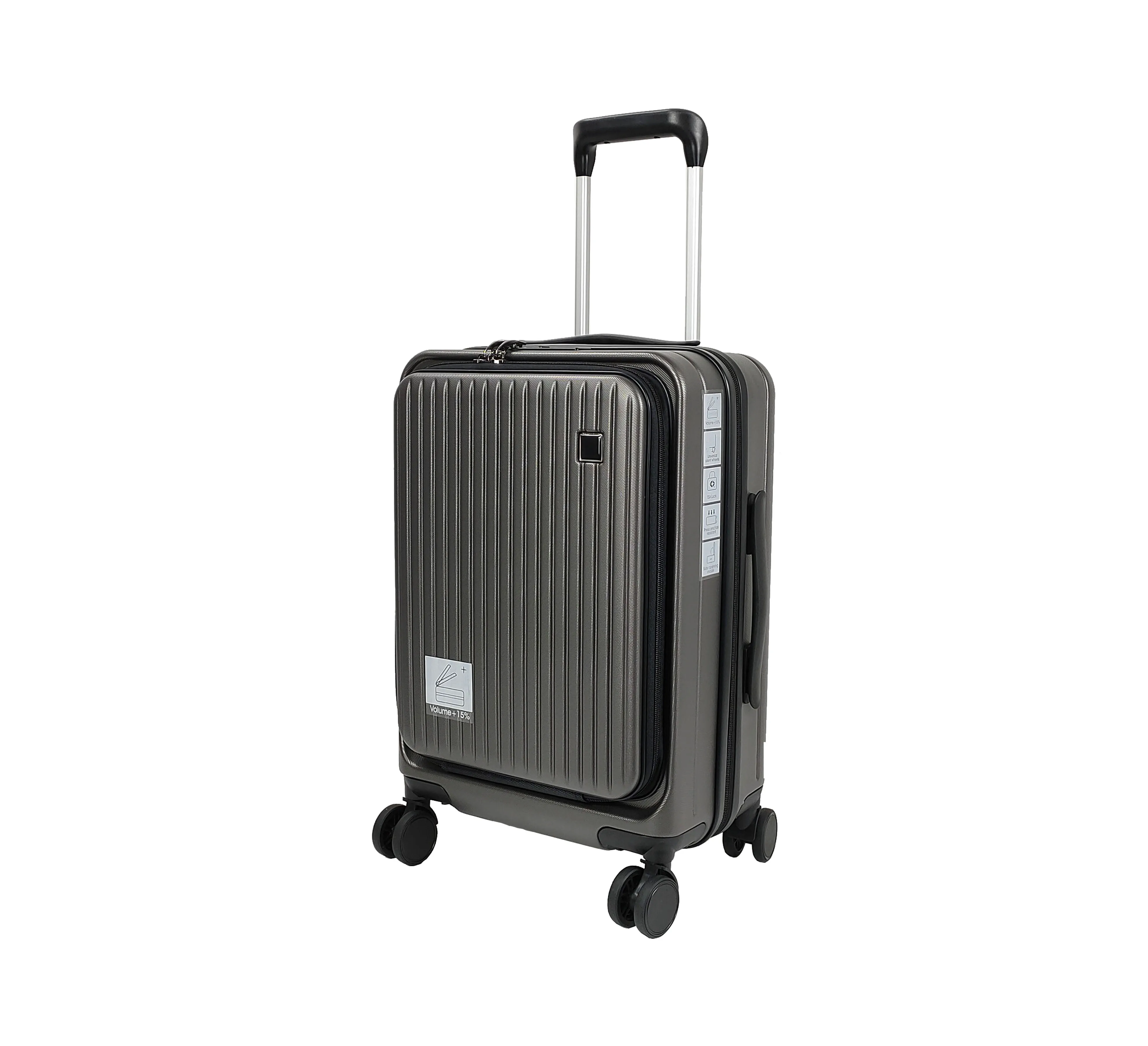 2024 New Design Scratch-resistant double zipper trolley bag office trolley bag front opening luggage for Travel Business