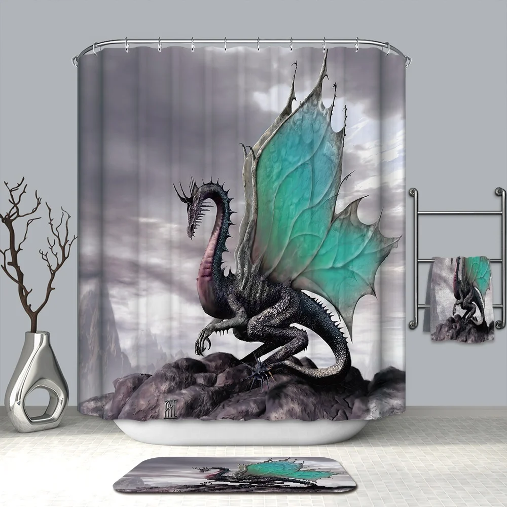 custom design fabric personalized waterproof african animal  theme shower curtain