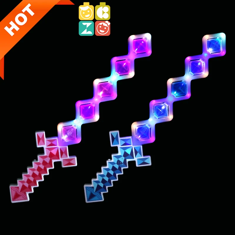 29 LED Plastic Flashing Wave mosaics pixel sword LED Light Up Copper Wire Light Sword toys for Kids LED Light Up Pixel Sword
