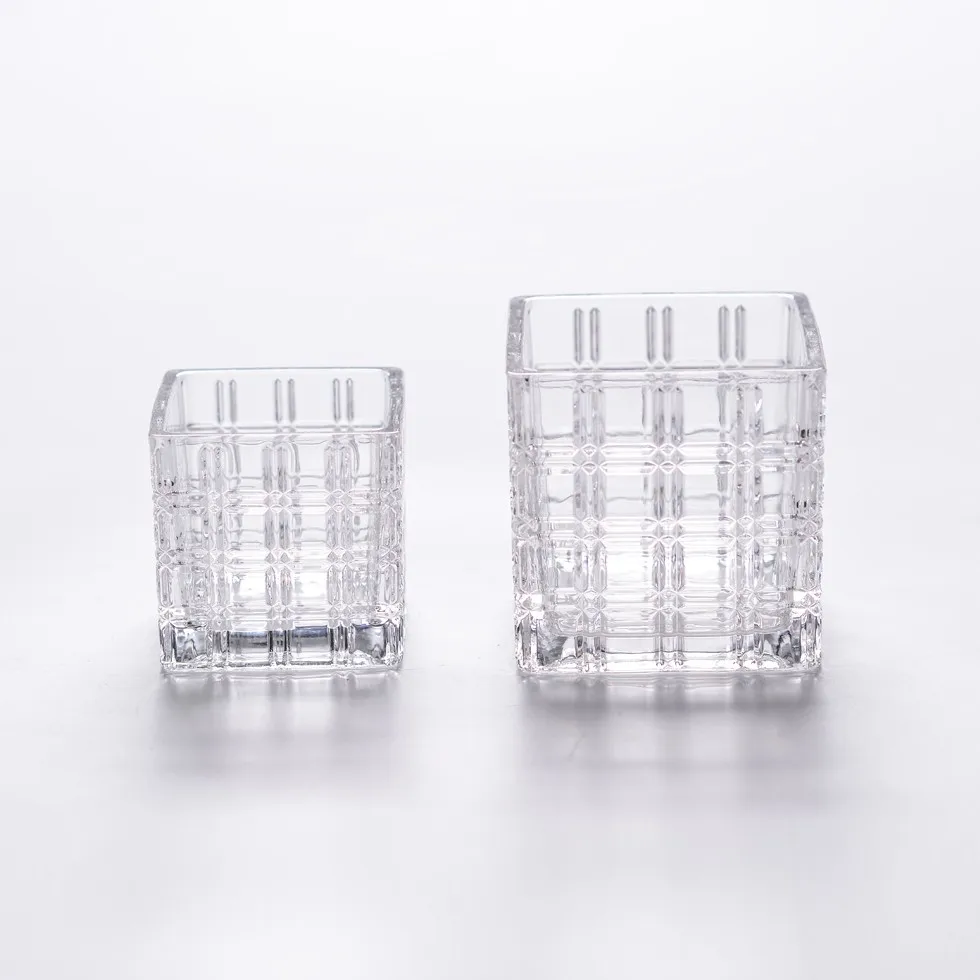 Wholesale shanxi clear non acrylic glass cube vase