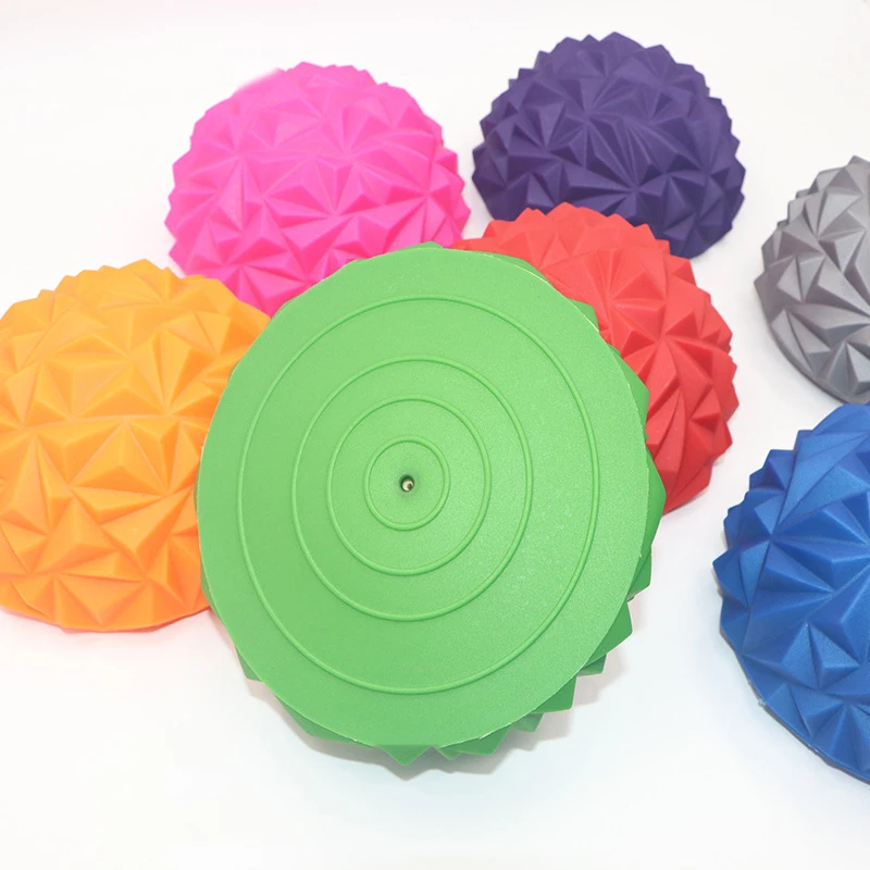 16cm PVC Inflatable Balance Training Yoga Ball Spiky Foot Massage Half Ball