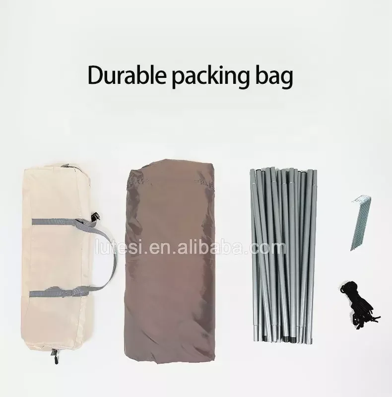 Multipurpose Portable Hiking Beach Single Layer Pole Indian Pyramid Party Mesh White Sunscreen Thickened Cotton Canvas Tent