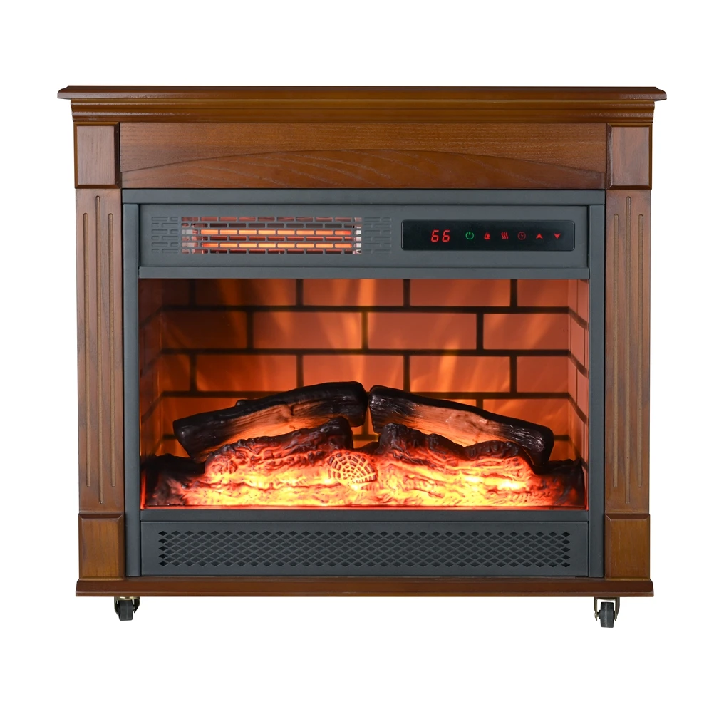 Konwin FP404RNA  Walnut Wood Fireplace Cabinet Electric Fireplace with Mantel