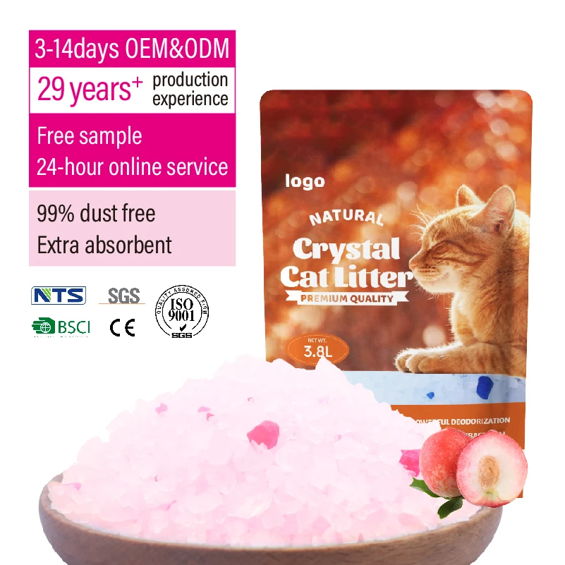 Custom bulk lightweight Silica gel cat litter Sand ultra absorbent dust free Crystal silicone cat litter