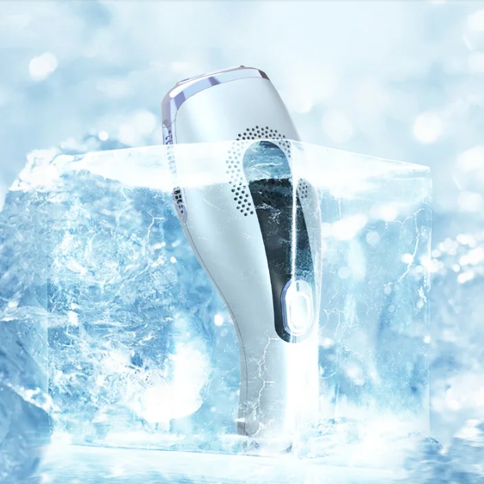 Portable Handheld IPL Machine 50000 Flashes Painless Body Permanent Hair Removal Device with Ice Cooling Sapphire Crystal