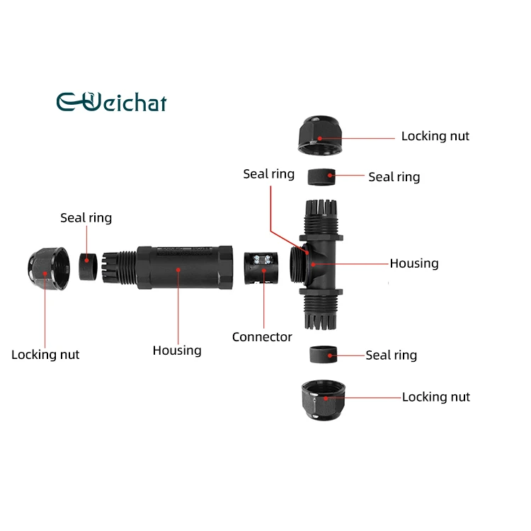 E-WeiChat Outdoor Lighting LED Lighting Terminal Wire Electrical Waterproof 3 4 Pin Connector