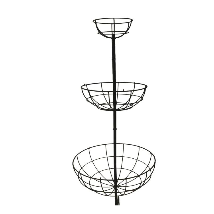 Factory Direct Metal Wire Basket Snack Potato Chip Display Rack with 3 tiers Plush Toys Display Stand with Cycle Basket Holder