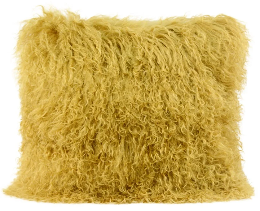 Indoor Luxury Mongolian Lamb Fur Long Skin Fur Chair Pillow Soft Mongolian Fur Pillows
