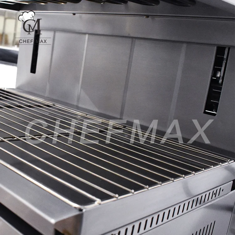 Chefmax Commercial Restaurant 4KW Smokeless Oven Barbecue Grill Griddle Stainless Steel Electric Lift Up Salamander