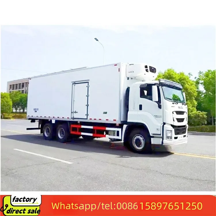 Japan Isuzu 6*4 10 wheels 20ton 30ton refrigerated van truck cooling van refrigerator truck box for sale