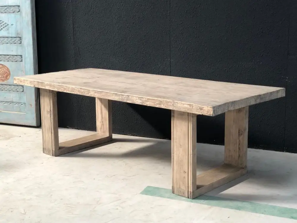 Chinese wholesale rustic Recycle Wood  round  dining table round KD dinning table. dinning room furniture