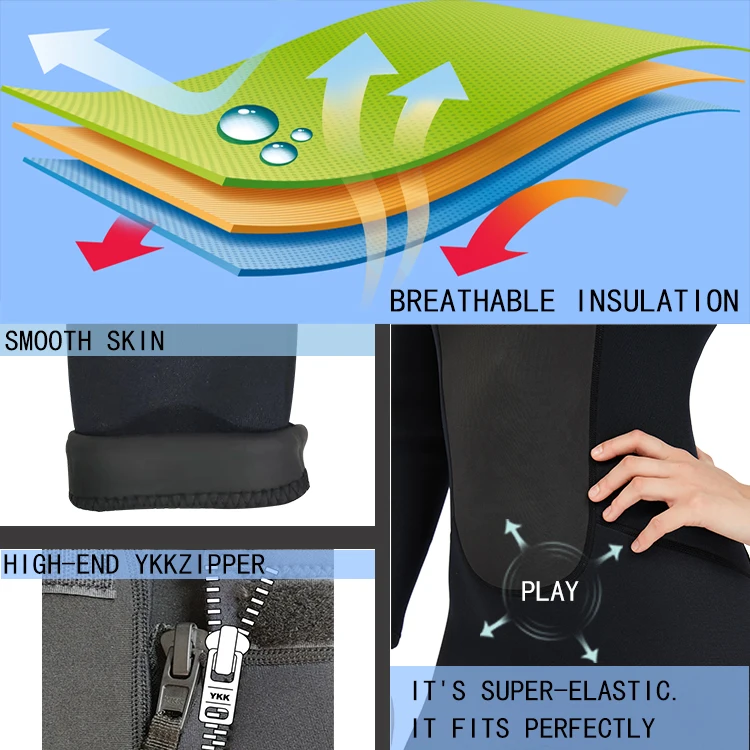 Women Wetsuit Short Front Zip Wet Suit Compression Thermal Swimwear for Surfing Snorkeling Scuba Diving