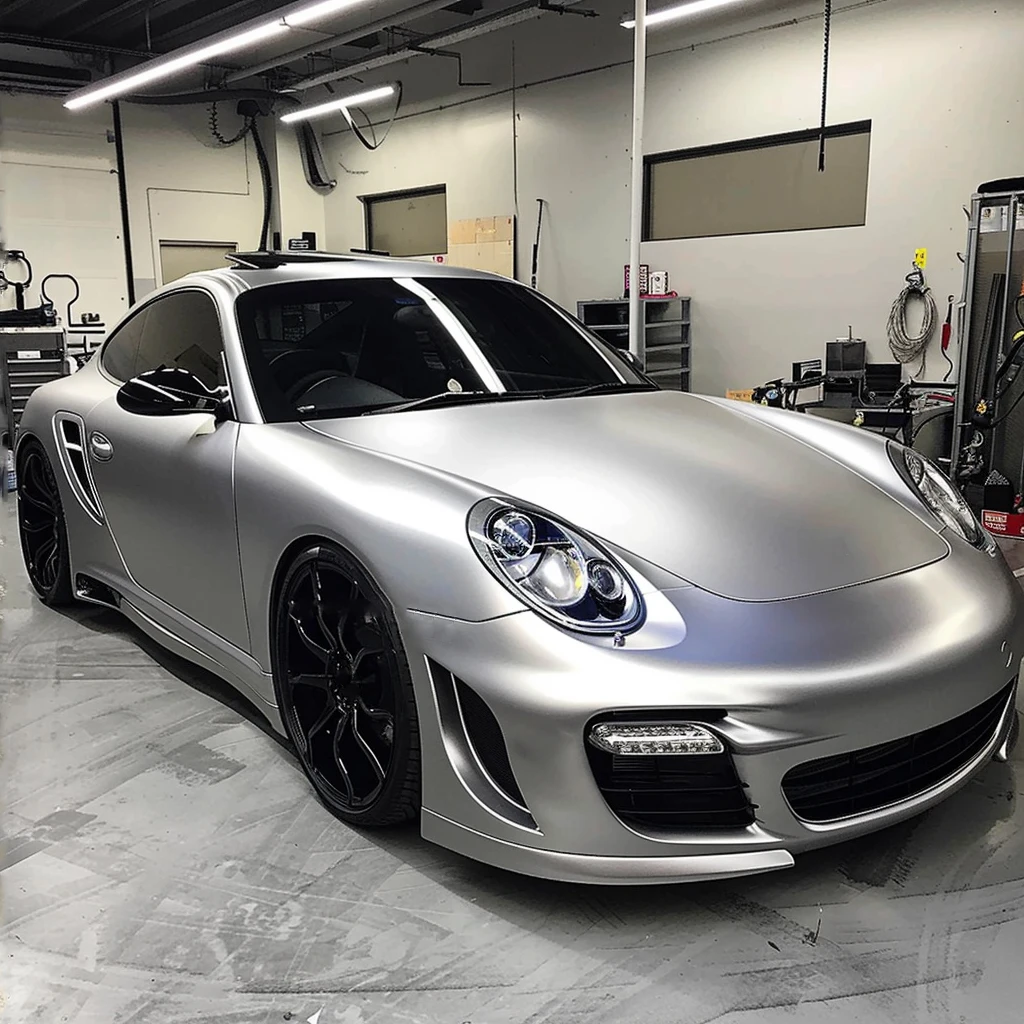 Custom Bubble Free Self Adhesive Car Wrapping Vinyl Film Roll For Cars Wrapping Auto Modification PVC Forged Silver Film
