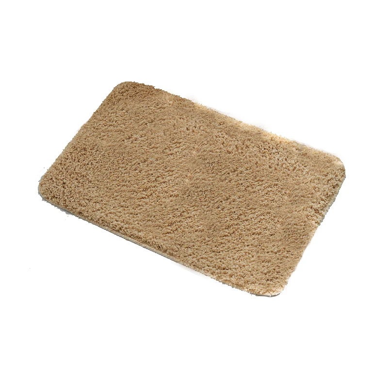 Water Absorbent Polyester Soft Washable Cute  Bathroom Rug Custom Solid Non Slip Anti Slip Microfiber Cushioned Bath Mat