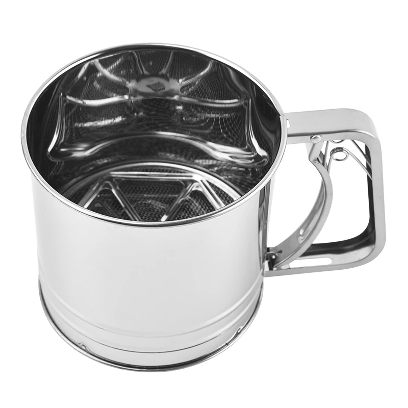 Baking Tools Stainless Steel Hand Squeeze Flour Sifter
