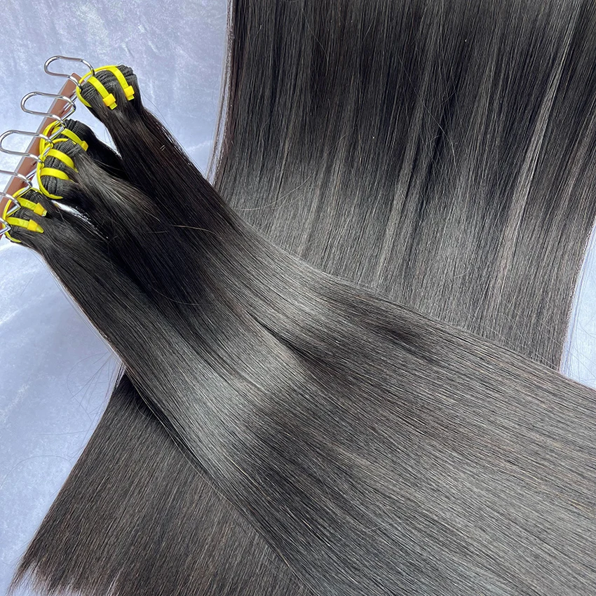 Raw Cuticle Aligned Virgin Human Hair Bundles Vendors Wholesale 12A 15A Grade Bone Straight Vietnamese Double Drawn Human Hair