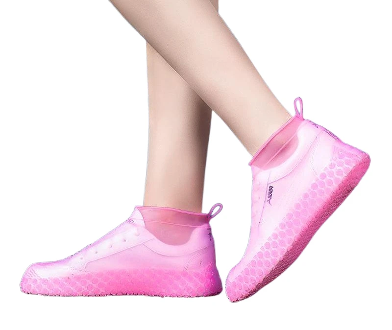 Mid-Size Unisex Anti-Slippery Translucent Silicone Low-Cut Rain Boots Rain Shoes Galoshes