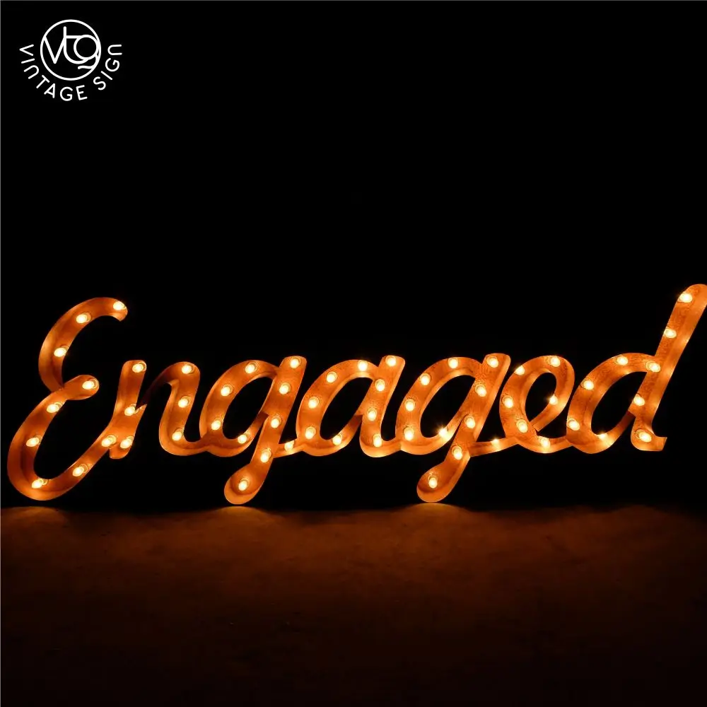 Custom Rust Letter Light Up Marquee 4ft Led MARRY Corrosion 4ft Rusty Marquee rusting Letters Metal Rust Signs With High Quality