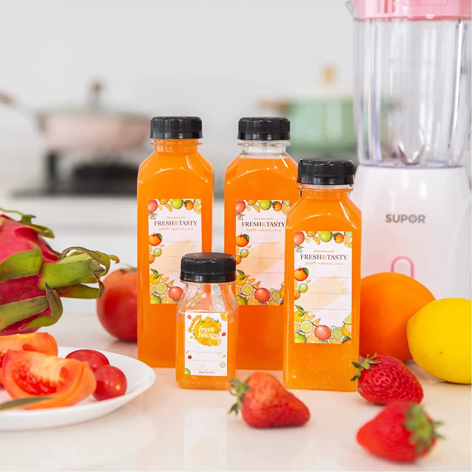 MAYSURE Hot Sale Custom 250ml 350ml 500ml Plastic Bottles Bpa Free 16oz PET Food Grade Beverage Bottle with Tamper Proof Cap