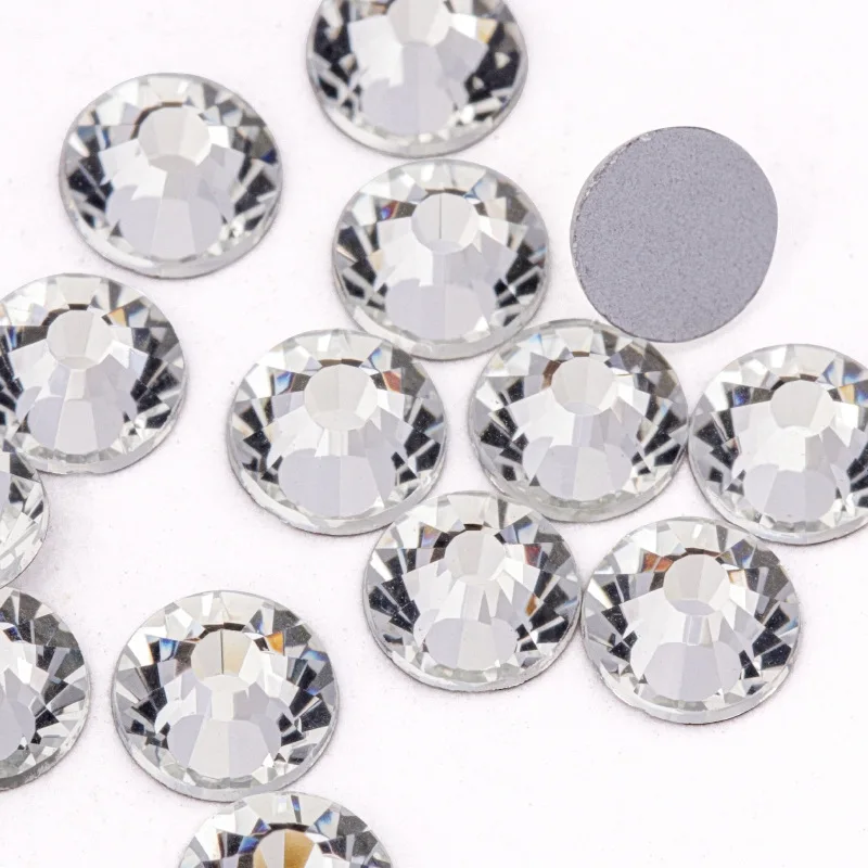 Beautiful decoration non hot fix crystal flat back glass nail rhinestones