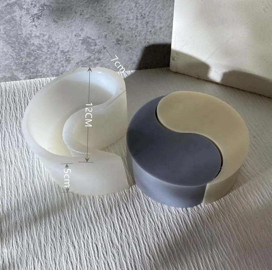 D-8140 TAI CHI YIN YANG Candle Mold Silicone Mold For Making Scented Candle Crystal Glue Gypsum Cement Soap Resin Wax Mould
