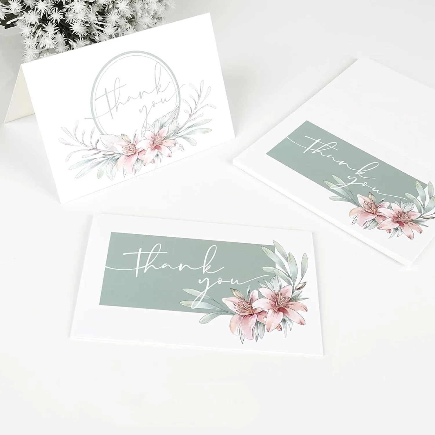 24 PK - Heavy Duty Assorted Thank You Notes Thank You Cards with Envelopes Small Business Graduation Funeral Bridal Shower