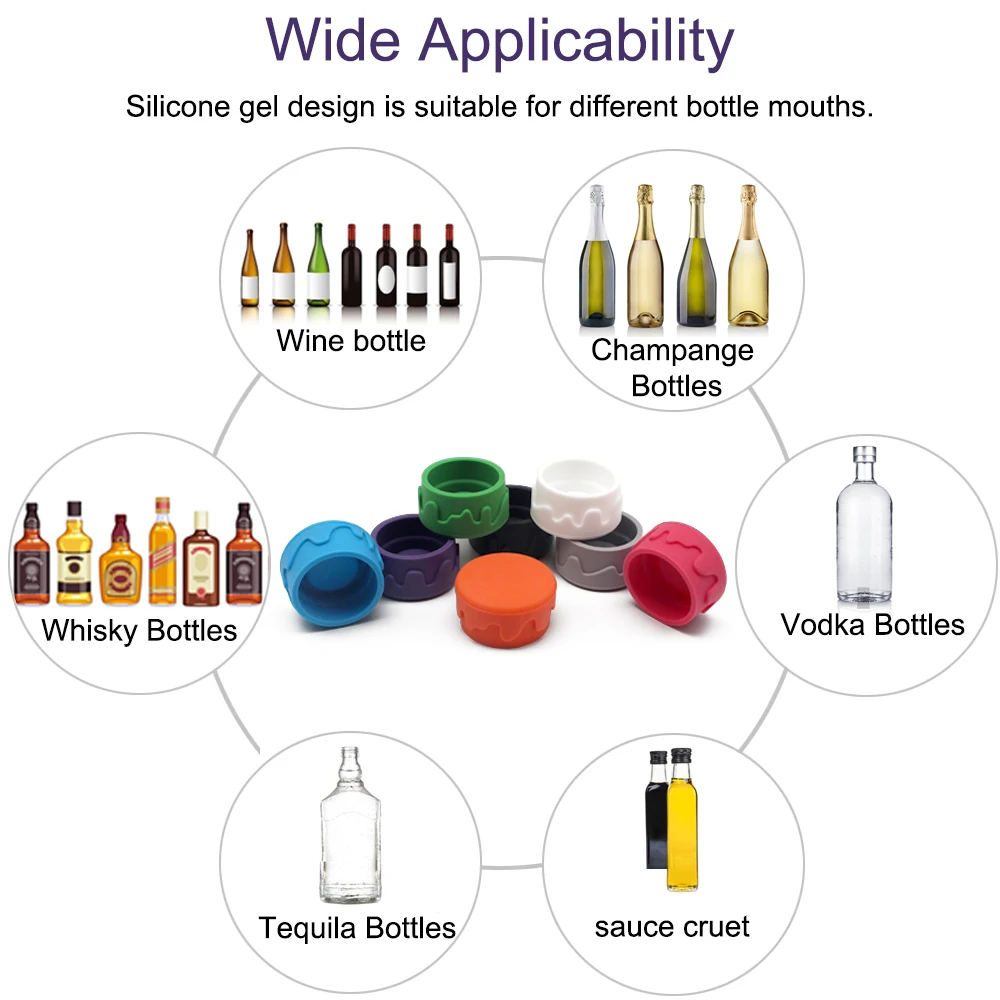 Factory Wholesale Attractive Price Silicone Bottle Cover For Wine Beer Beverage