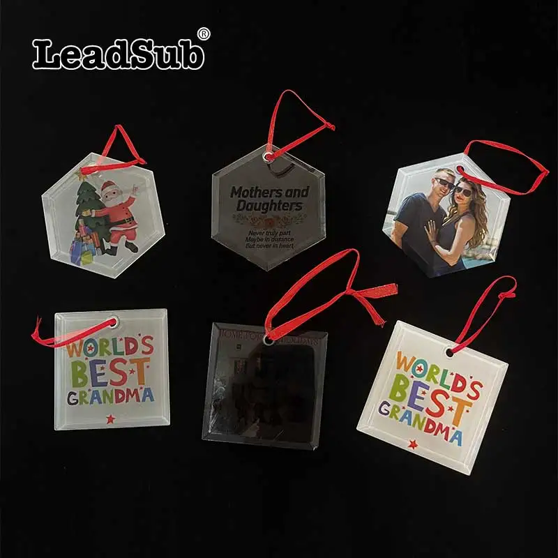 2023 роскошные стеклянные заготовки украшения оптом на заказ Рождественский шар дерево декоративный прозрачный стеклянный орнамент для сублимации